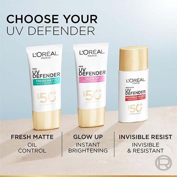 Loreal Paris UV Defender Serum Protector SPF 50+ PA++++, Bright & Clear with Niacinamide 50ml - Face Sunscreen