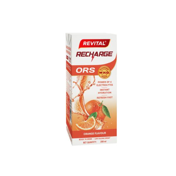 Netmeds | Revital Recharge ORS - Orange Flavour 200 ml