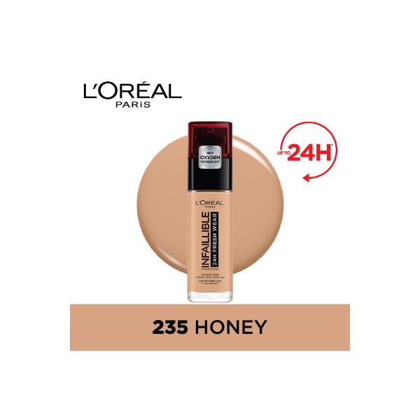 L'Oreal Paris Infallible 32 H Fresh Wear SPF 25 + Vitamin C Foundation, 235 Miel Honey 30ml - Foundation