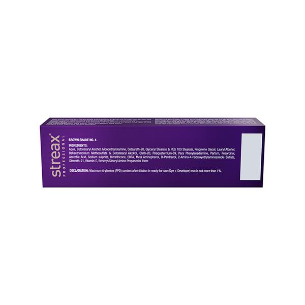 Streax Professional HueMagic Permanent Hair Colour - Brown 4, No Ammonia 90 gm - Crème