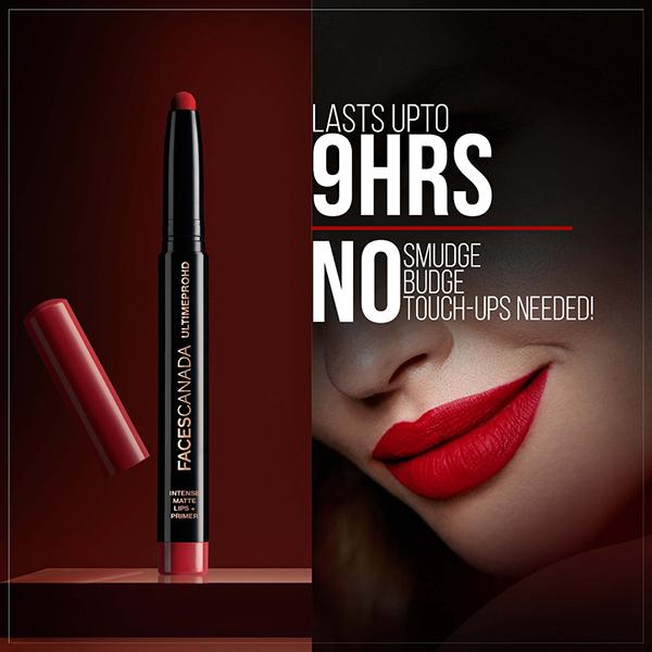 Faces Canada Ultime Pro Hd Intense Matte Lips + Primer - Magnetic 02, 9Hr Long Stay 1.4 gm - Lipstick Primers & Plumpers