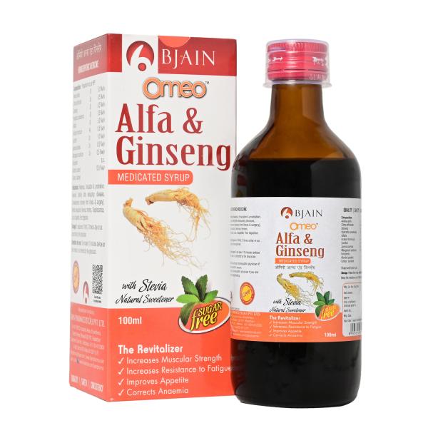 Bjain Omeo Alfa Ginseng Sugar Free Syrup 100 ml - Speciality Medicine