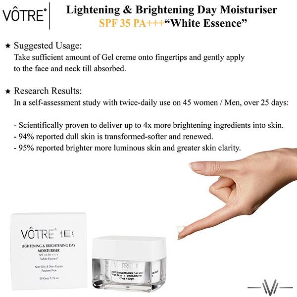 Votre White Essence Brightening SPF 35 PA++ Day Moisturiser 50 gm - Face Moisturizers