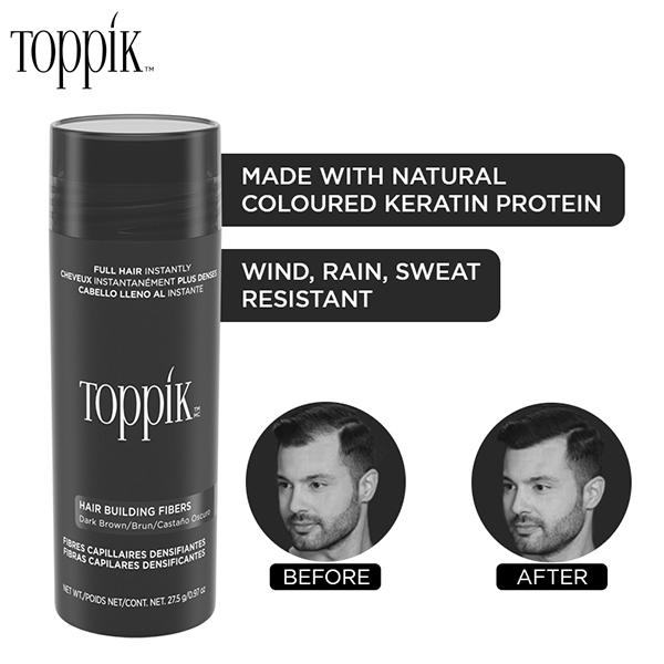 Toppik Hair Building Fibers - Dark Brown 27 gm - Hair Treatment