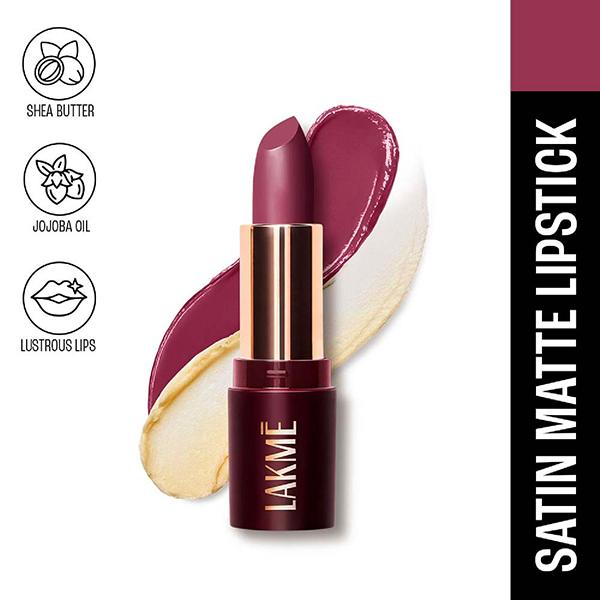 Lakme Ultimat Glam Satin Matte Lipstick -Purpsprk-UW1 4.3 g - Lipsticks