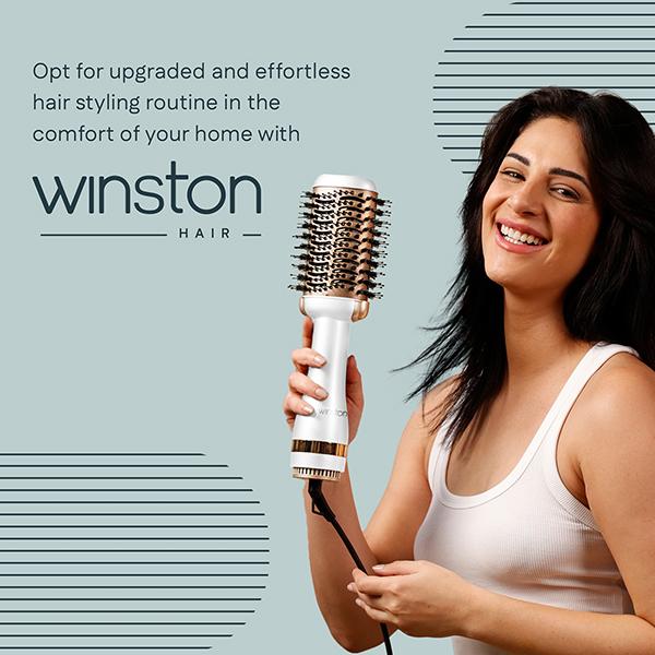 WINSTON Blow Drying Brush With Adjustable Temperature Setting 1200W - White 1's - Multi-Stylers