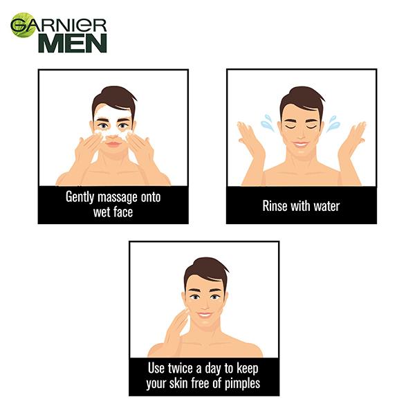 Garnier Men Acno Fight Anti-Pimple Facewash for Acne Prone Skin 150 gm - Face Washes