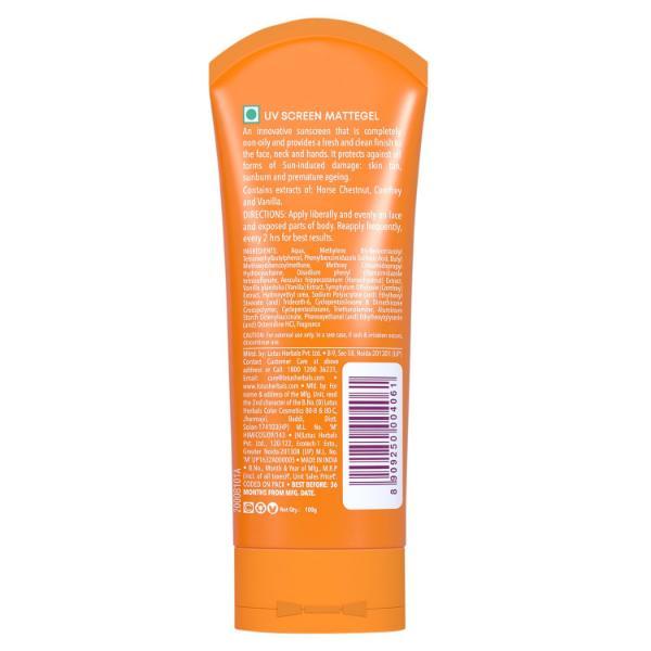 Lotus Herbals Safe Sun Spf 50 Pa++ Uv Screen Matte Gel 100 g - Face Gels