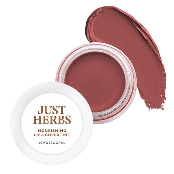 Just Herbs Lip and Cheek Tint and Eyeshadow for Eyes Lips and Cheeks 07 Rose coral 4 gm - Lip Stains & Tints