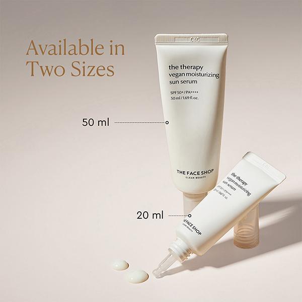 The Face Shop The Therapy Vegan Moisturizing Sun Serum SPF 50+/PA++++ 50ml - Face Sunscreen