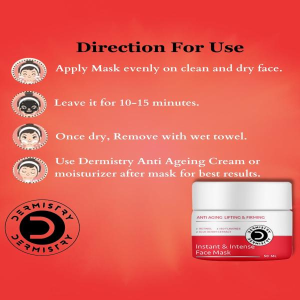 Dermistry Anti Ageing Retinol Collagen SPF 30 Intense Day Cream 50 ml + Anti Aging Lifting And Firming Instant And Intense Face Mask 50 ml - Masks & Peels