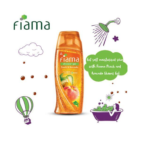 Fiama Shower Gel Peach & Avocado Body Wash with Skin Conditioners for Soft Moisturised Skin bottle 250 ml - Shower Gels & Body Wash