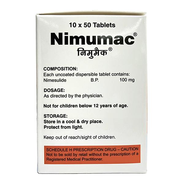 NIMUMAC ORANGE FLAVOURED MOUTH DISSOLVING Tablet 10's - Pain relief-Nsa