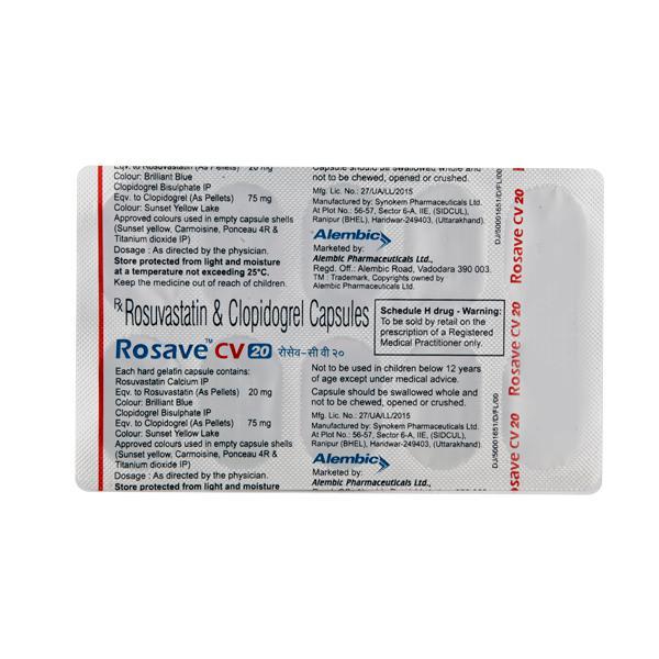 Rosave CV 20mg Capsule 10'S - High Cholesterol-Dys