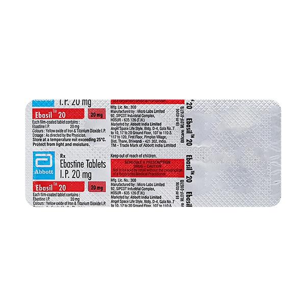 Ebasil 20mg Tablet 10'S - Allergies-Ant