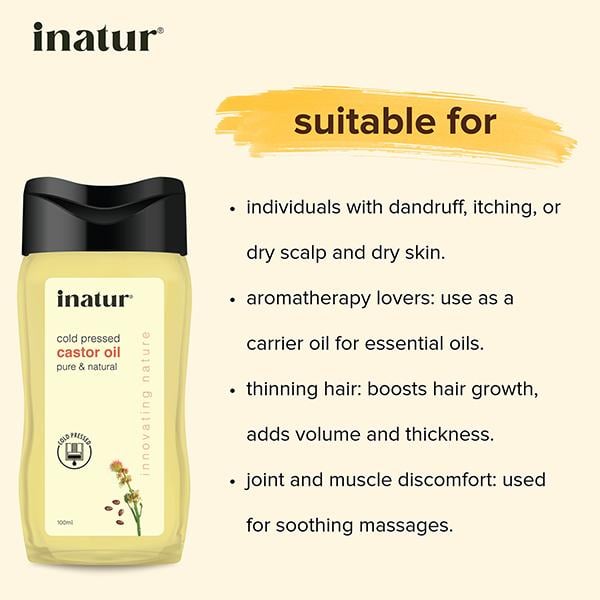 Inatur Natural & Cold Pressed Oil - Castor 100 ml - Massage Oils
