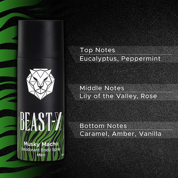 Puresense Beast X Deodorant Body Spray (Spicy Swag + Cool Brute + Musky Macho) 3's - Men Deodorants/Roll-Ons