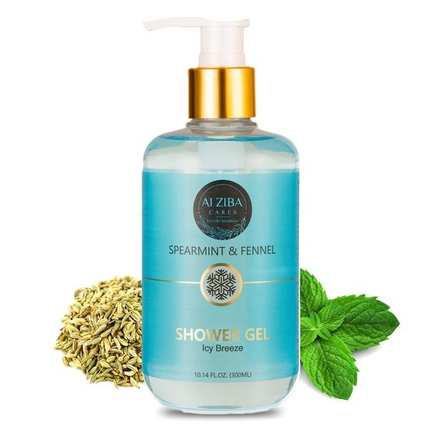 Alziba Cares Shower Gel - Spearmint & Fennel 300 ml - Shower Gels & Body Wash