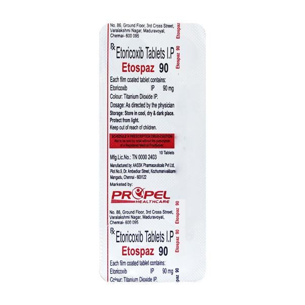 ETOSPAZ 90 Tablet 10's - Pain relief-Nsa