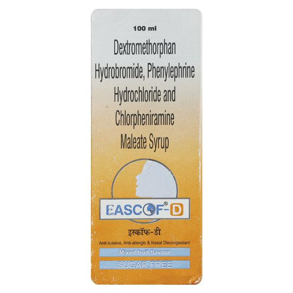 Eascof D Sugar Free Mixed Fruit Flavour Syrup 100ml - Cough And Cold-Cou
