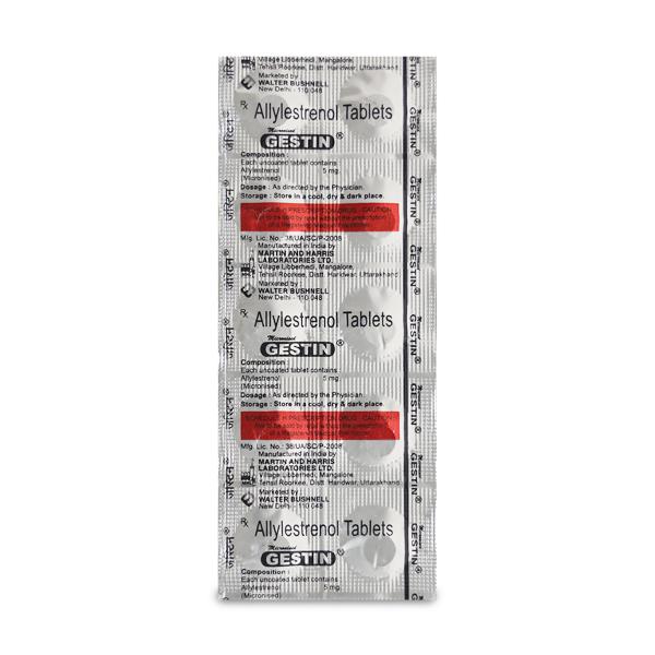 Gestin 5mg Tablet 10'S - Hormonal Therapy-Oes