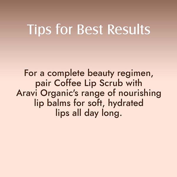 Aravi Organic Coffee Lip Lightening Scrub Balm For Dark,Chapped and Pigmented Lips 15 gm - Lip Scrubs