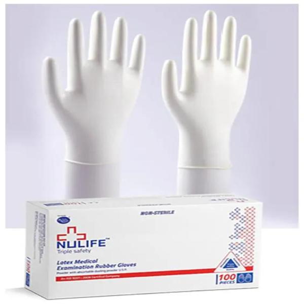 Netmeds | Nulife Triple Safety Latex Medical Examination Rubber Gloves 100's