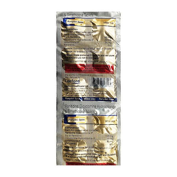 RANYDOL SPAS Tablet 10's - Ulcer/Reflux/Flatulence-Aaa