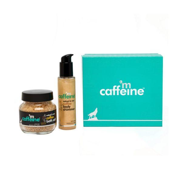 mCaffeine Coffee Shower to Shine Body Gift Kit Stress Relieving Epsom Bath Salt & Body Shimmer 305 ml - Bath Salts