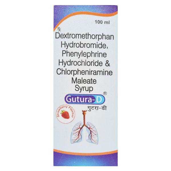 GUTURA D Strawberry Flavour Syrup 100ml - Cough And Cold-Cou