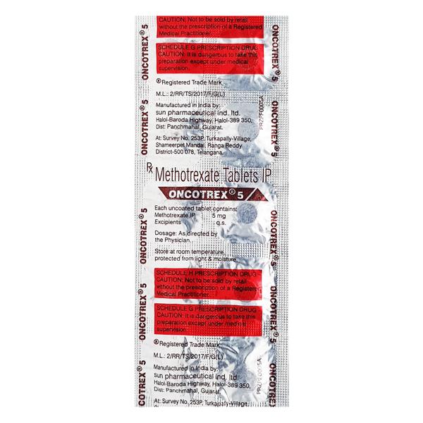 Oncotrex 5mg Tablet 10'S - Cancer Oncology-Cyt