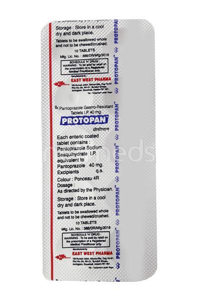Protopan 40mg Tablet 10'S - Ulcer/Reflux/Flatulence-Aaa