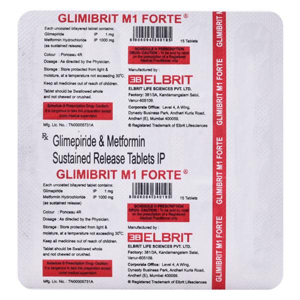 GLIMIBRIT M1 FORTE Tablet 15's - Diabetes-Ant