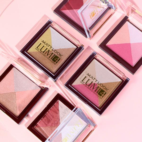 Matt Look Lumi 4 Glow Baked Blusher & Highlighter With Radiant Shine, Golden Hours-04 7.5 gm - Highlighters & Illuminators