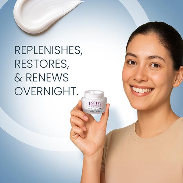 Lotus Herbals Whiteglow Skin Whitening & Brightening Nourishing Night Creme 60 gm - Face Creams