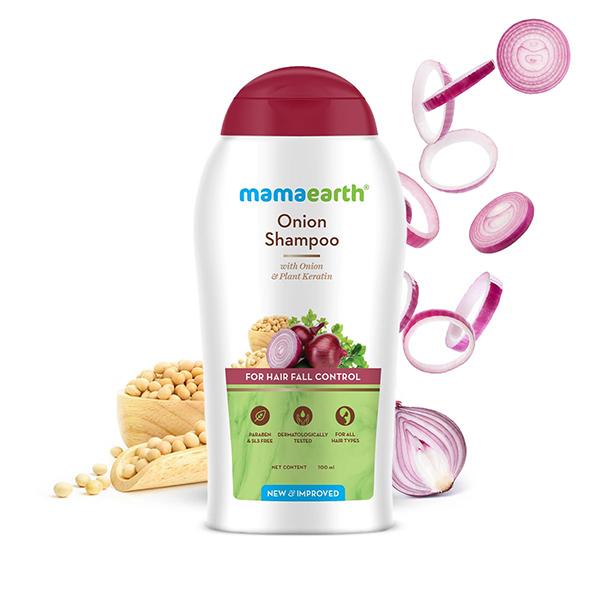 Mamaearth Onion Shampoo with Onion and Plant Keratin for Hair Fall Control 100 ml - Shampoos