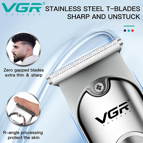 VGR V071 Body Groomer 120 min Runtime 4 Length Settings Silver 1s 1's - Hair Removal Accessories