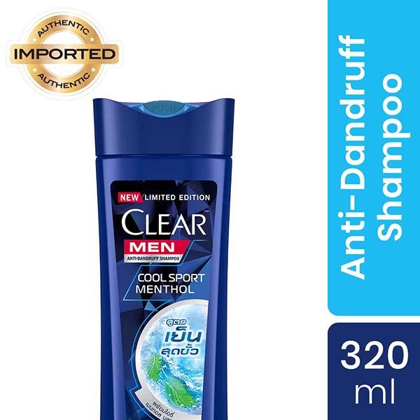 Clear Men Cool Sport Menthol Anti-Dandruff Shampoo Removes Grease 310 ml - Shampoos
