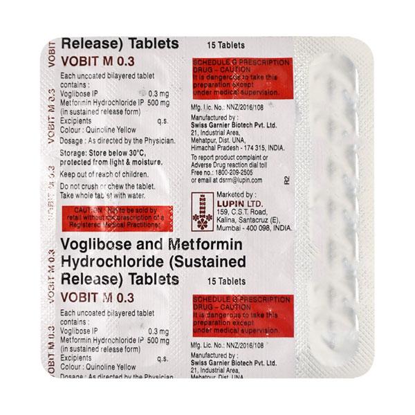 Vobit M 0.3mg Tablet 15'S - Diabetes-Ant
