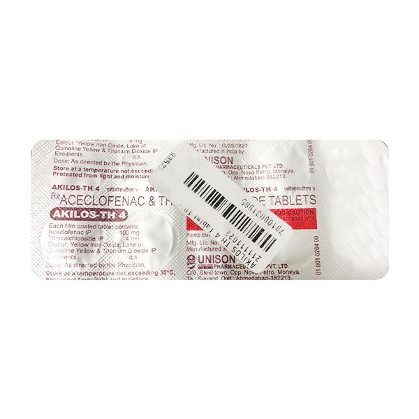 AKILOS TH 4 Tablet 10's - Muscle Spasm-Mus
