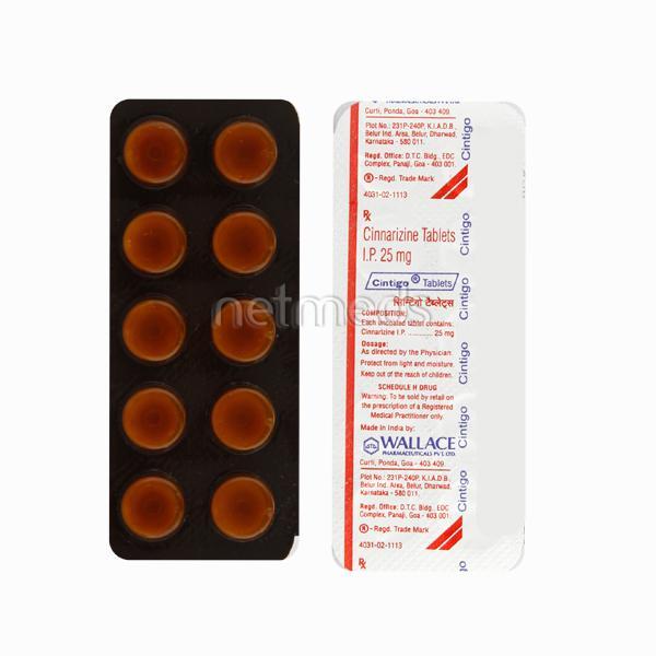Cintigo 25mg Tablet 10'S - Vertigo-Ant