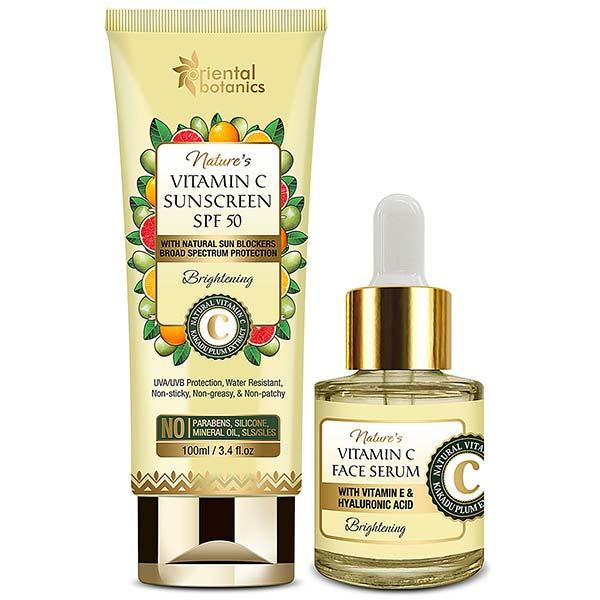 ORIENTAL BOTANICS NATURE VITAMIN C SUNSCREEN SPF 50 100ML+ VITAMIN C FACE SERUM 20ML 1's - Body Sunscreen