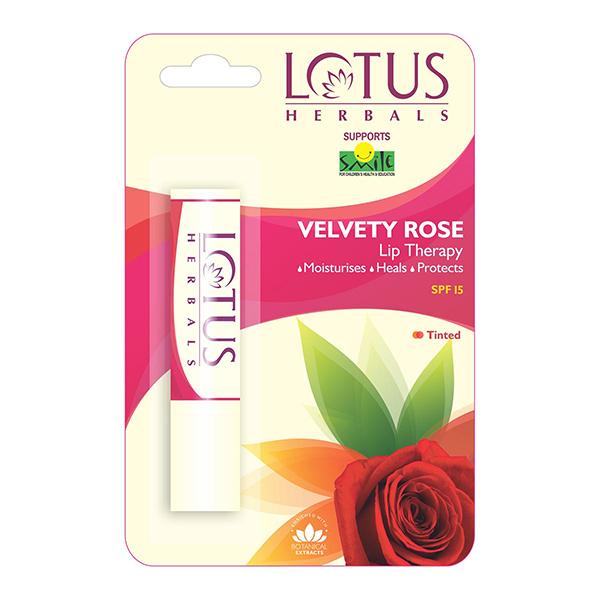 Netmeds | Lotus Herbals Lip Therapy Velvety Rose 4 Gm