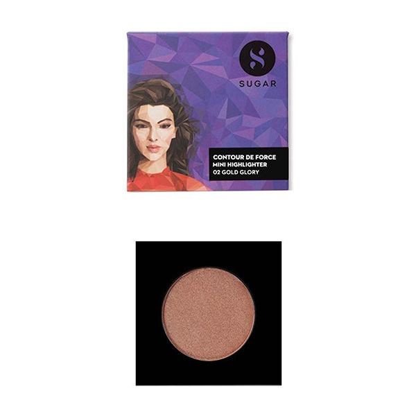 SUGAR Cosmetics Contour De Force Mini Highlighter - 02 Gold Glory (Golden Bronze) 4 gm - Highlighters & Illuminators