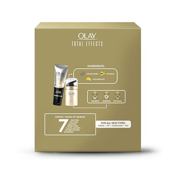 Olay Total Effects Giftpack - Day Cream with Spf 15 50gm + Cleanser 100gm 1's - Face Serum