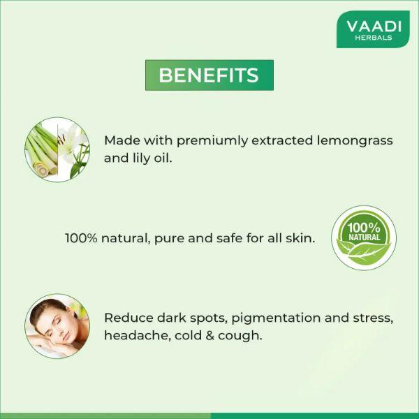 Vaadi Herbals Aromatherapy Body Oil - Pure Lemon Grass & Lily Oil 110 ml - Massage Oils