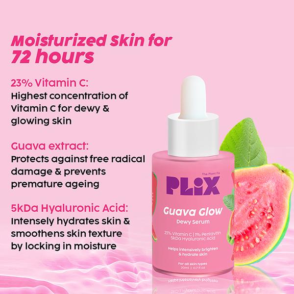 Plix The Plant Fix Glutathione 15 Effervescent Tablets And Guava Serum Combo For Unisex 20 ml - Face Gels