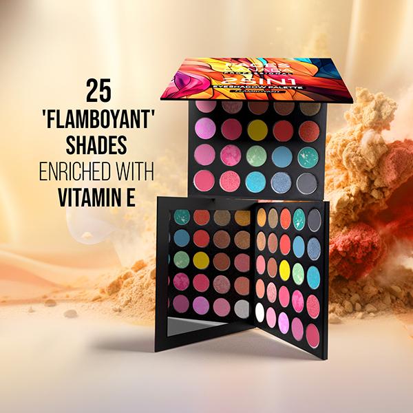 Faces Canada Professional 25 In 1 Eyeshadow Palette - Flamboyant, Shimmer & Matte Finish 25 gm - Eye Shadow Palettes