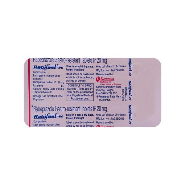 Rabifast 20mg Tablet 15'S - Ulcer/Reflux/Flatulence-Aaa