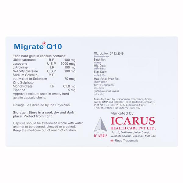 Migrate Q10 Capsule 10's - Supplements-Sup